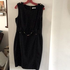 Calvin Klein sleeveless sheath black dress size 12